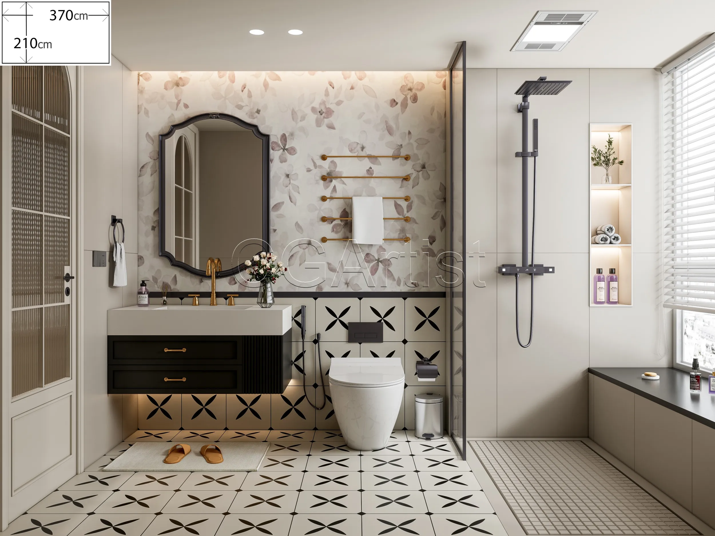 Modern bathroom 59 3D Model .c4d .max .obj .3ds .fbx .stl .blend