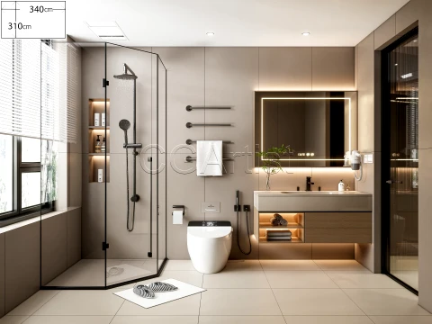 Modern bathroom 60 3D Model