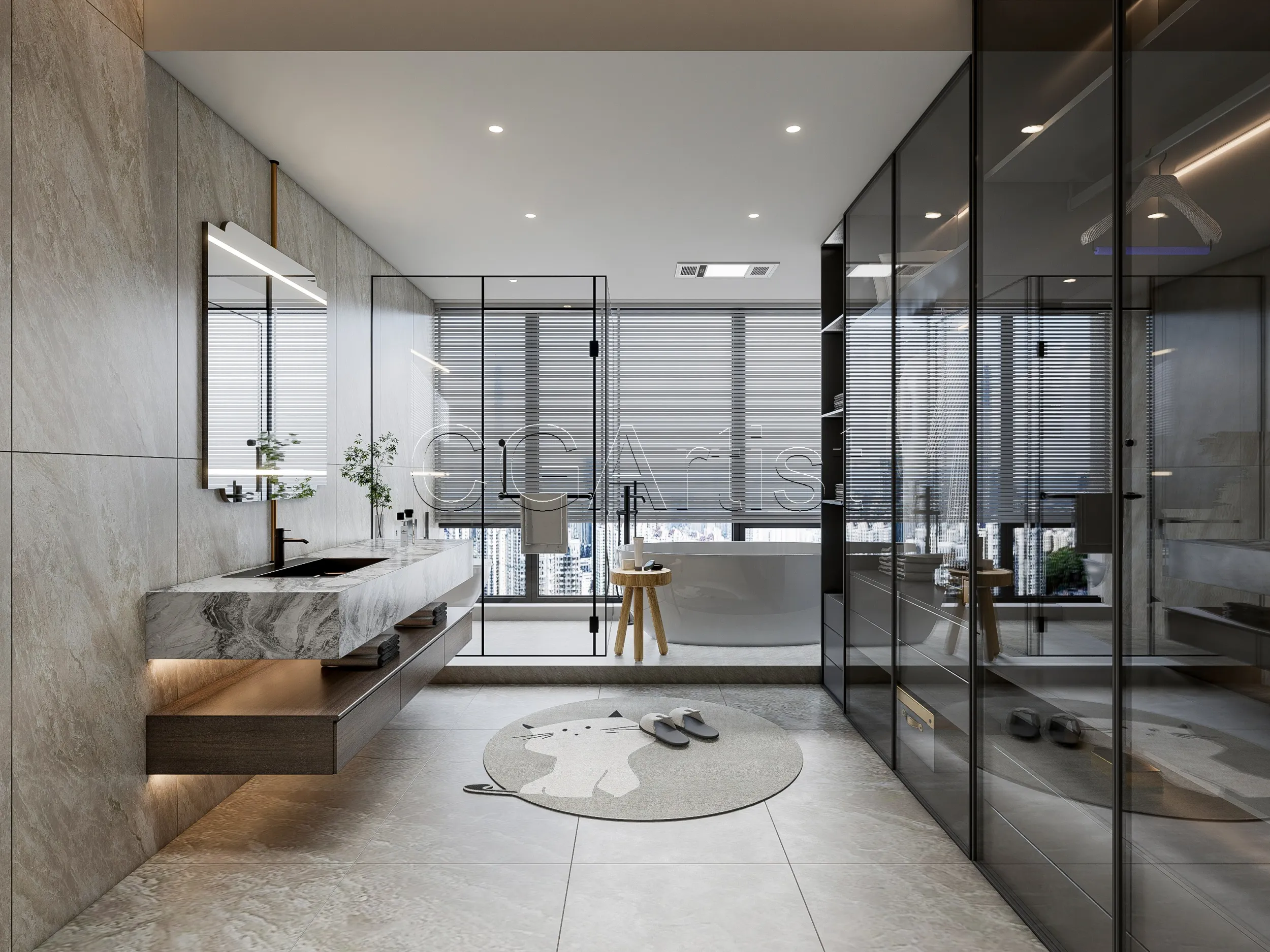 Modern bathroom 64 3D Model .c4d .max .obj .3ds .fbx .stl .blend