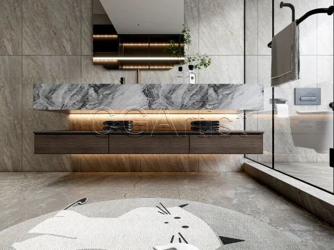 Modern bathroom 64 3D Model