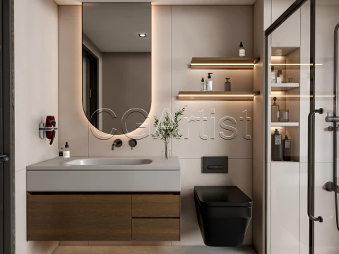 Modern bathroom 65 3D Model