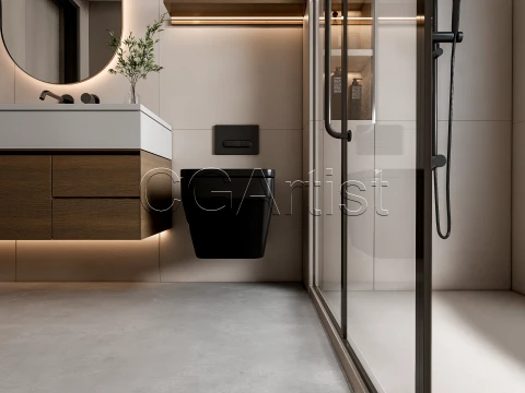 Modern bathroom 65 3D Model