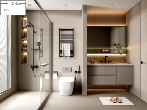 Modern bathroom 72 3D Model