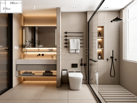 Modern bathroom 74 3D Model