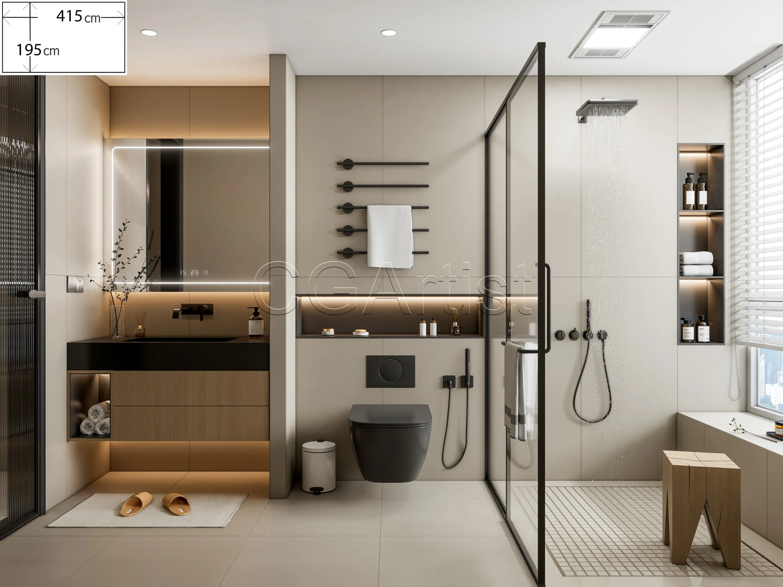 Modern bathroom 75 3D Model .c4d .max .obj .3ds .fbx .stl .blend 