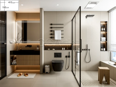 Modern bathroom 75 3D Model