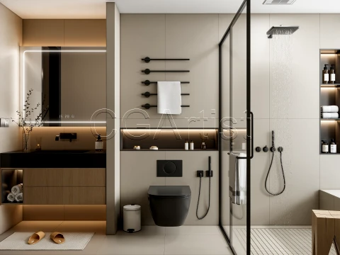 Modern bathroom 75 3D Model