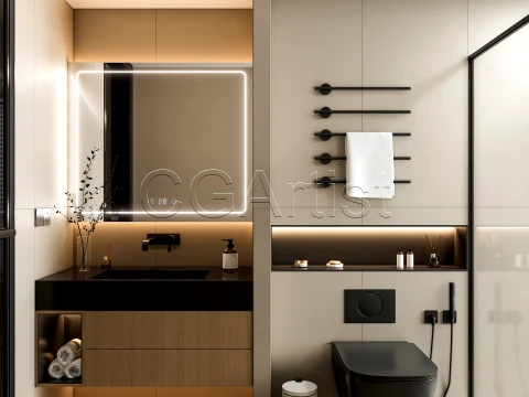 Modern bathroom 75 3D Model