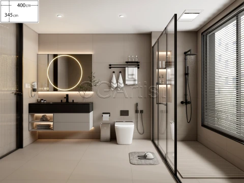 Modern bathroom 76 3D Model