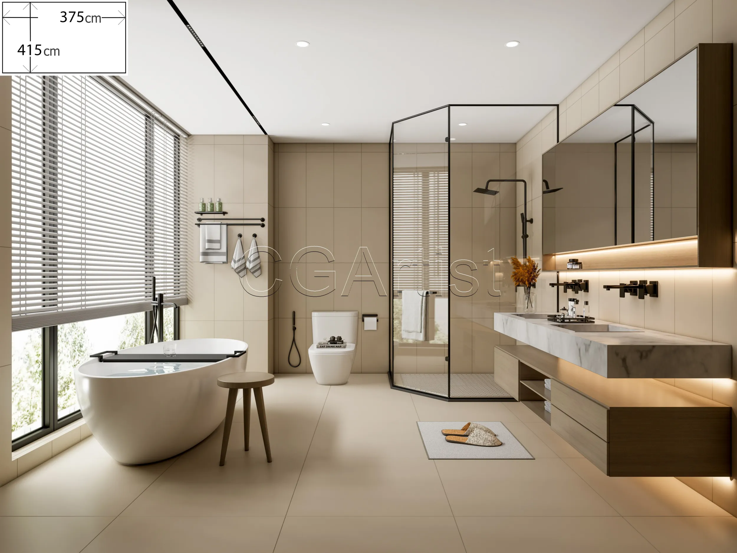 Modern bathroom 79 3D Model .c4d .max .obj .3ds .fbx .stl .blend