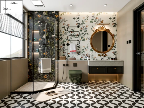 Modern bathroom 80 3D Model