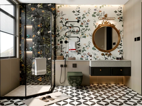 Modern bathroom 80 3D Model