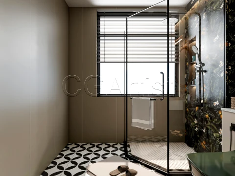 Modern bathroom 80 3D Model