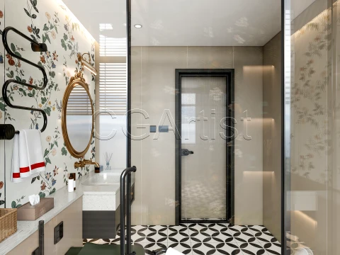 Modern bathroom 80 3D Model