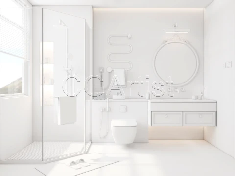 Modern bathroom 80 3D Model