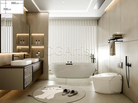 Modern bathroom 83 3D Model