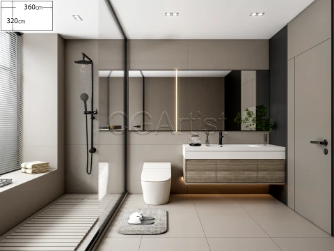 Modern bathroom 84 3D Model