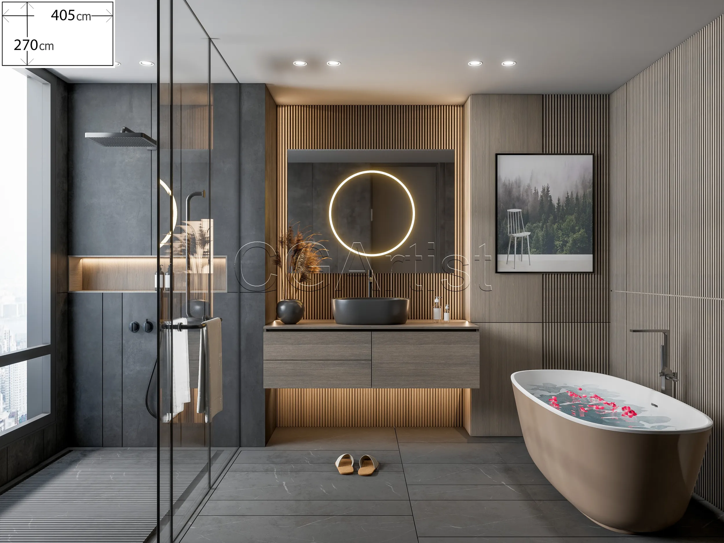 Modern bathroom 99 3D Model .c4d .max .obj .3ds .fbx .stl .blend 