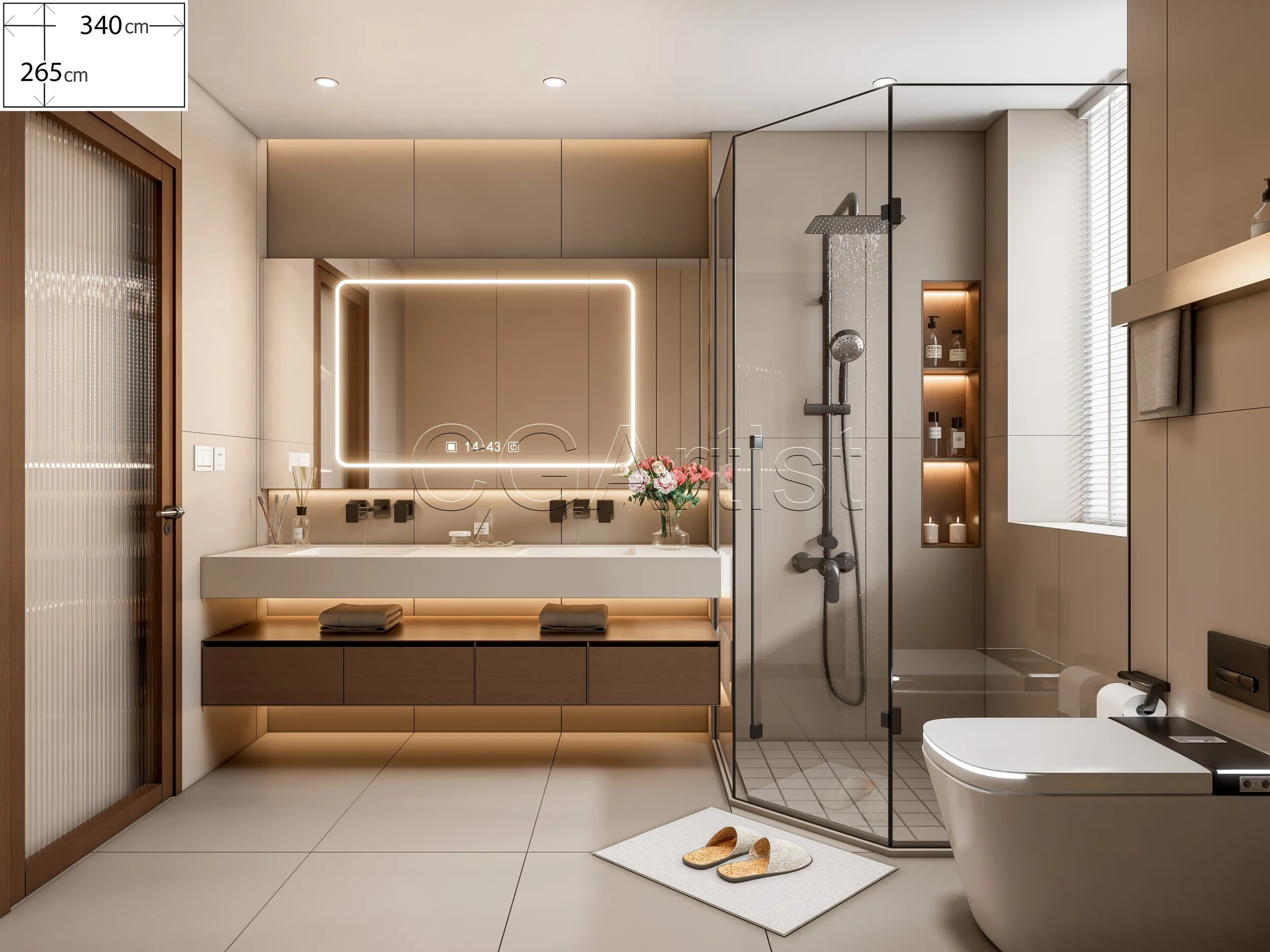 Modern bathroom 103 3D Model .c4d .max .obj .3ds .fbx .stl .blend 