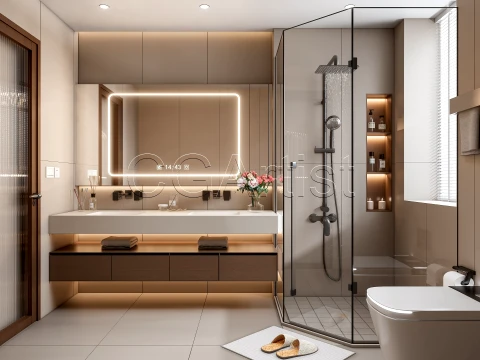 Modern bathroom 103 3D Model