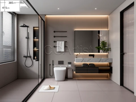 Modern bathroom 105 3D Model