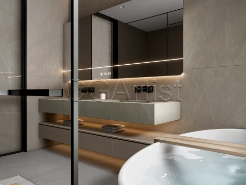 Modern bathroom 106 3D Model