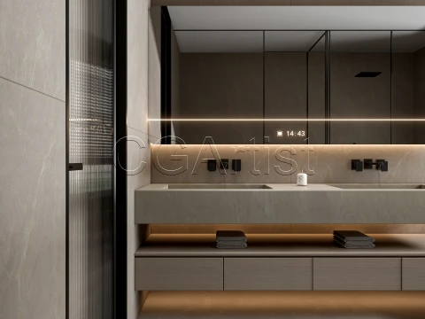 Modern bathroom 106 3D Model