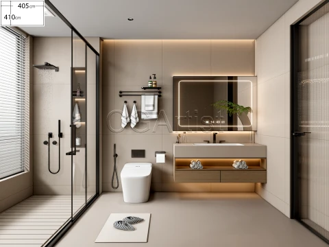 Modern bathroom 107 3D Model