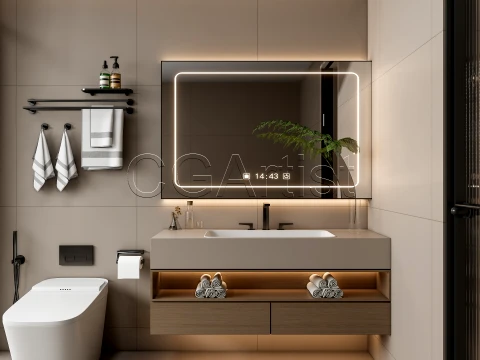 Modern bathroom 107 3D Model