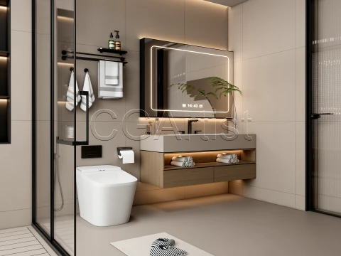 Modern bathroom 107 3D Model