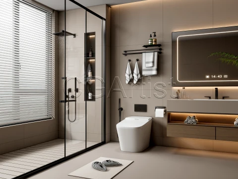 Modern bathroom 107 3D Model