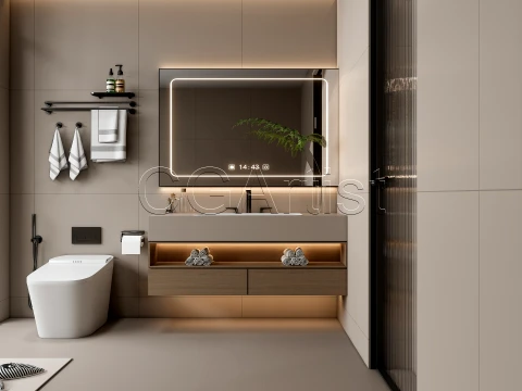 Modern bathroom 107 3D Model
