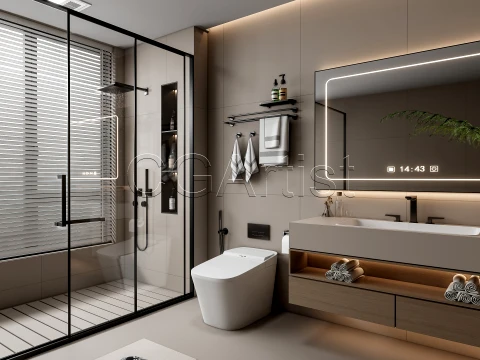 Modern bathroom 107 3D Model