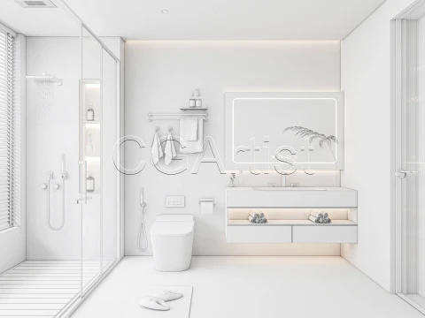 Modern bathroom 107 3D Model