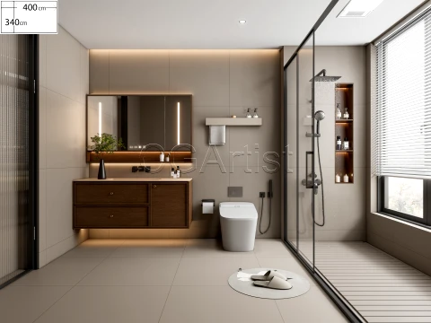 Modern bathroom 108 3D Model