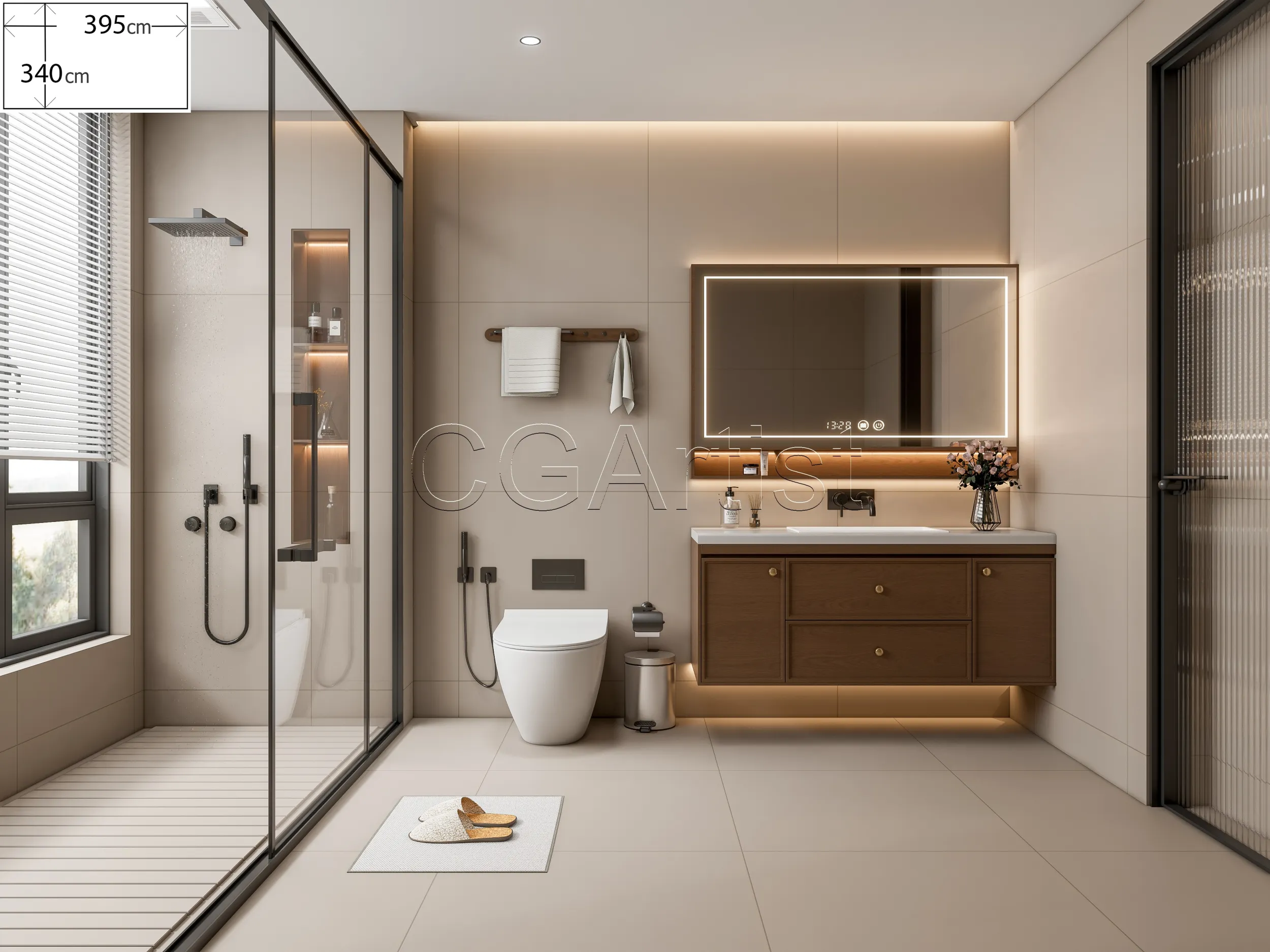 Modern bathroom 109 3D Model .c4d .max .obj .3ds .fbx .stl .blend 