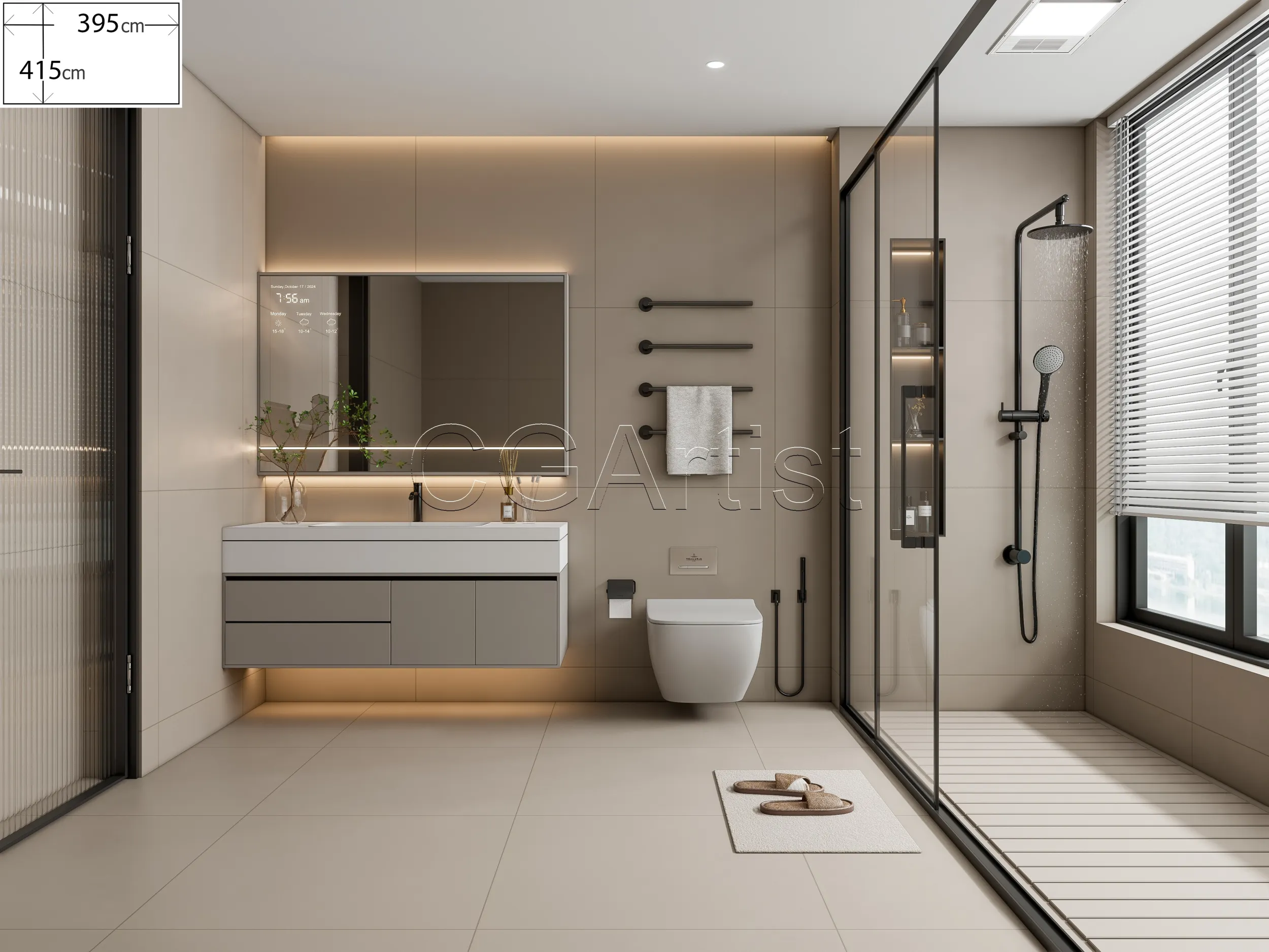 Modern bathroom 110 3D Model .c4d .max .obj .3ds .fbx .stl .blend 