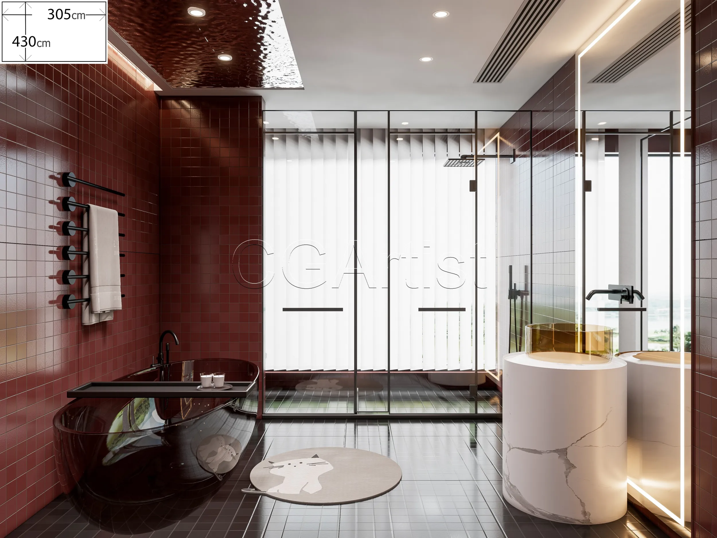 Modern bathroom 111 3D Model .c4d .max .obj .3ds .fbx .stl .blend 