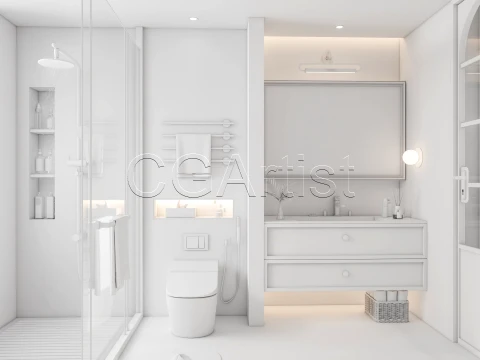 Modern bathroom 114 3D Model