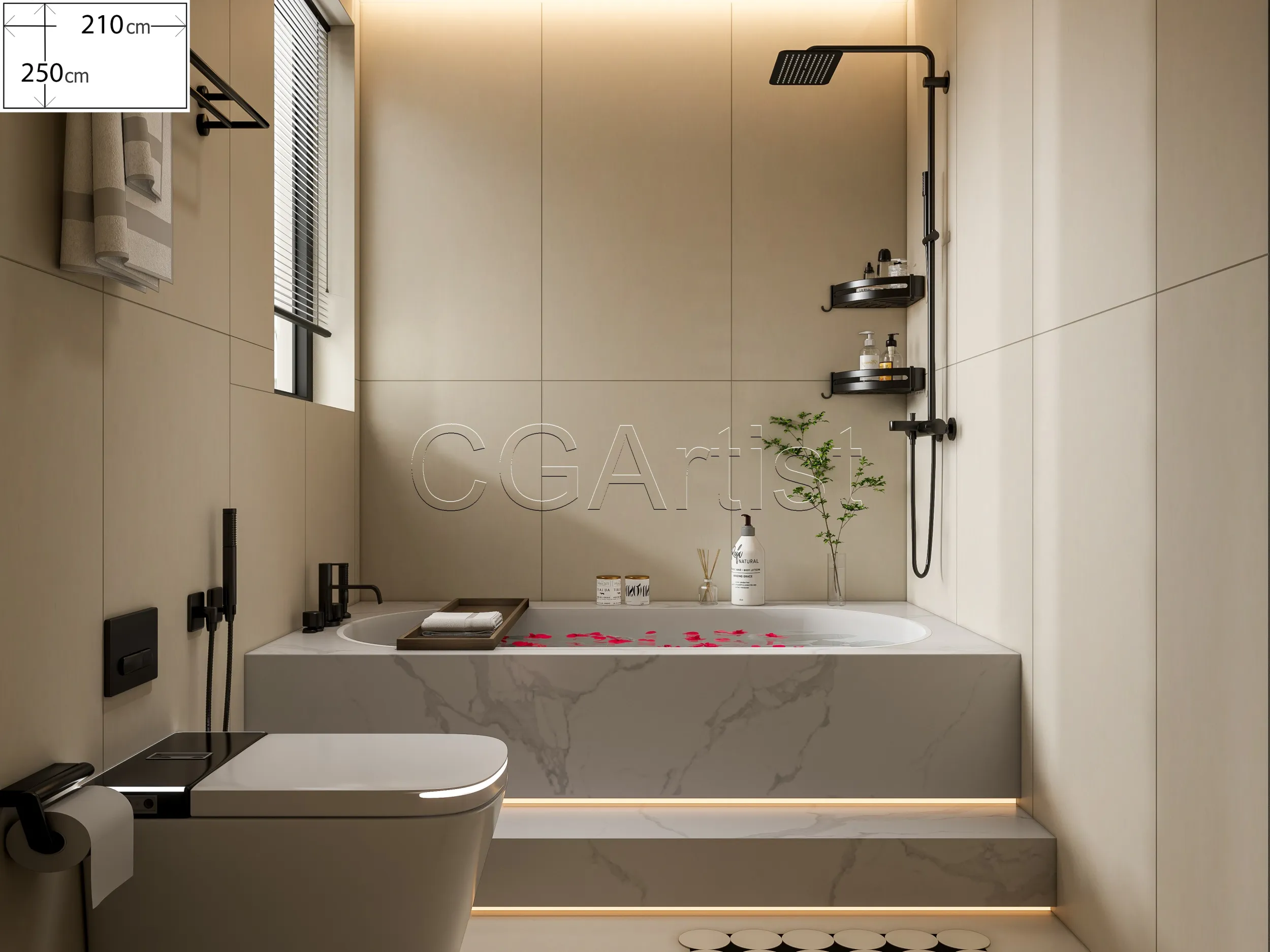 Modern bathroom 115 3D Model .c4d .max .obj .3ds .fbx .stl .blend 