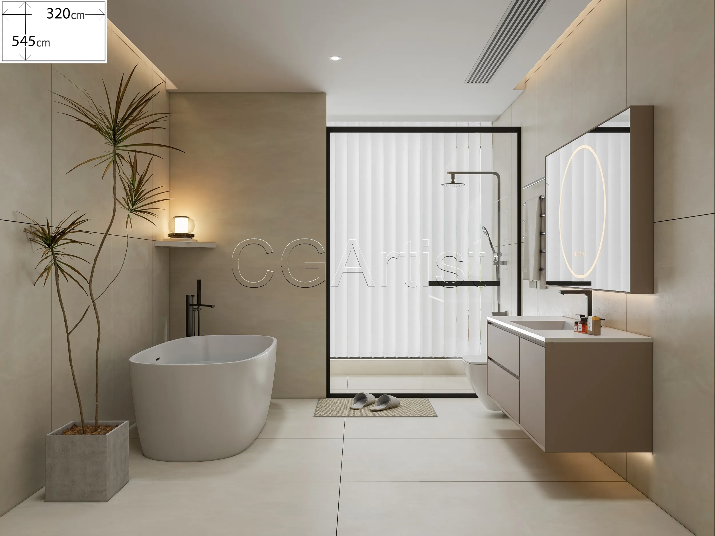 Modern bathroom 116 3D Model .c4d .max .obj .3ds .fbx .stl .blend 