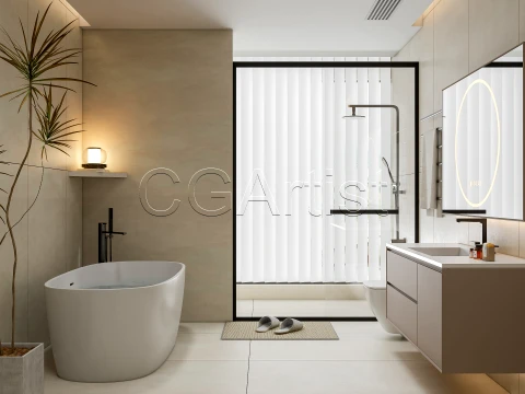Modern bathroom 116 3D Model
