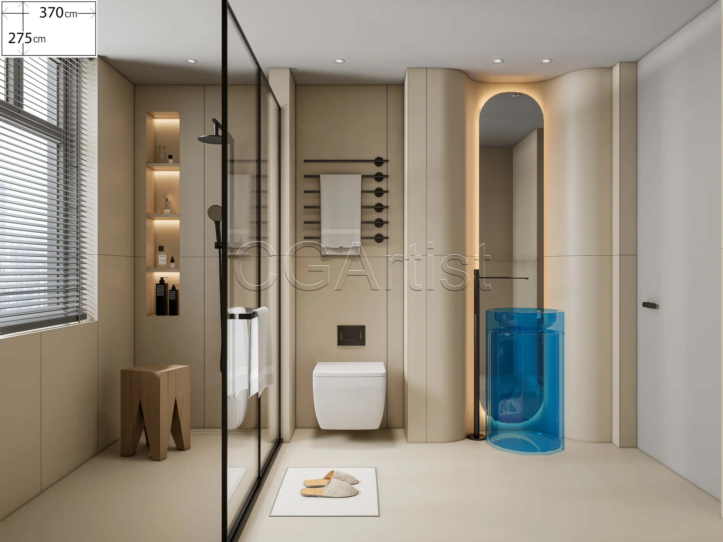 Modern bathroom 119 3D Model .c4d .max .obj .3ds .fbx .stl .blend 