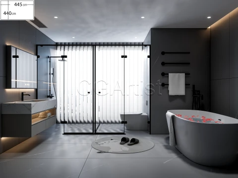 Modern bathroom 120 3D Model