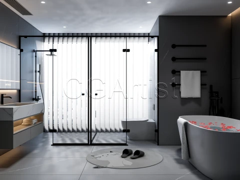 Modern bathroom 120 3D Model