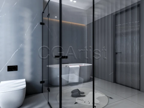 Modern bathroom 120 3D Model