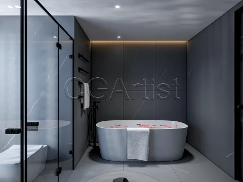 Modern bathroom 120 3D Model