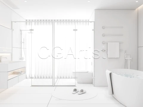 Modern bathroom 120 3D Model