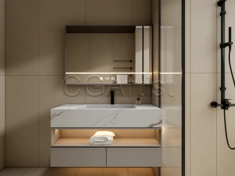 Modern bathroom 121 3D Model