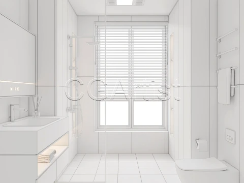 Modern bathroom 121 3D Model